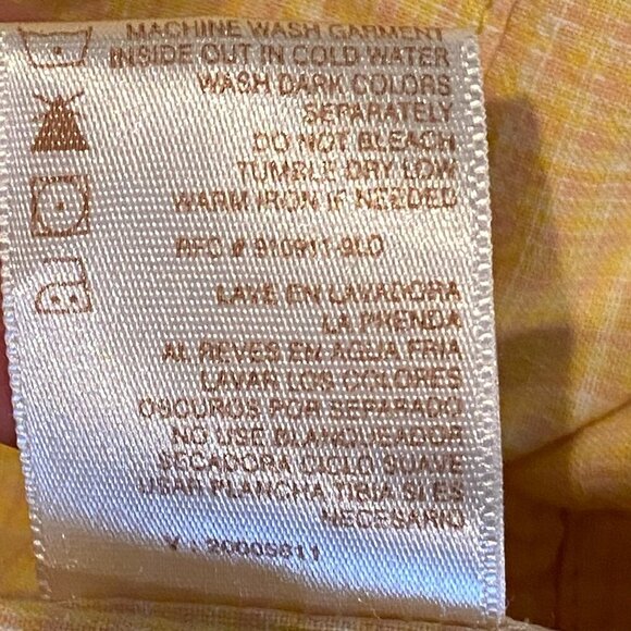 Bobbie Brooks Cotton Short Sleeve Embroidered Button-Front Shirt XL Yellow 192N - Picture 8 of 8